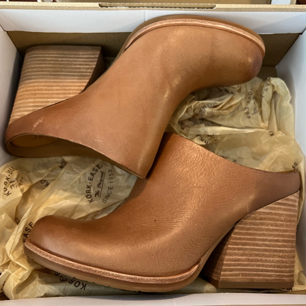 NIB Kork Ease Challis Tan Healed Mule